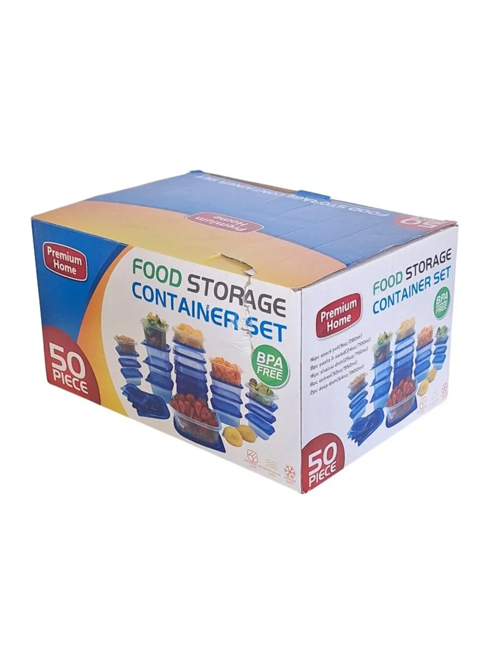 NIB 50 Piece Food Storage Container Set Lids & Bases